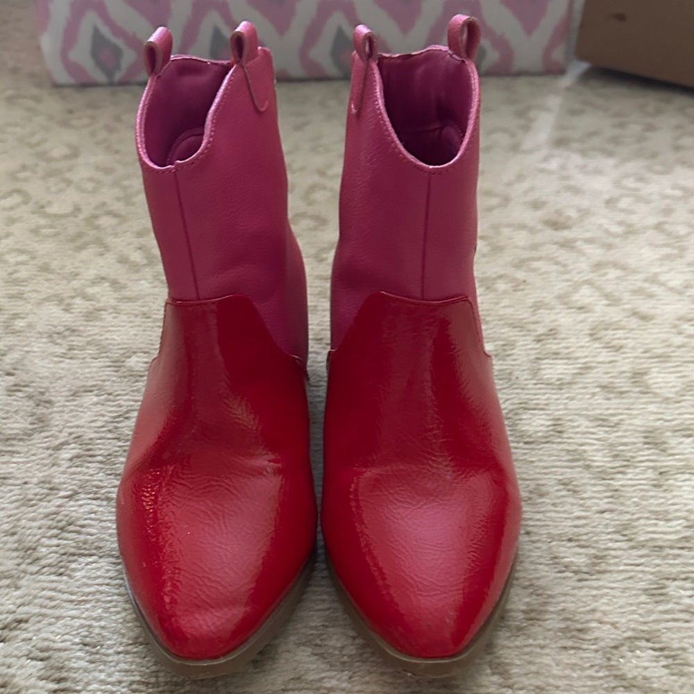 Yosi Samra Kids Red and Pink Boots